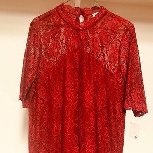John Paul Richard Red lace top